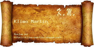 Klimo Martin névjegykártya