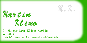 martin klimo business card